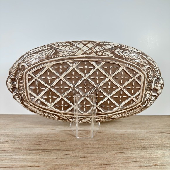 Ceramic Serving Bread Plate The Gleaners by Millet Women Gathering Wheat 11" L - Picture 3 of 9